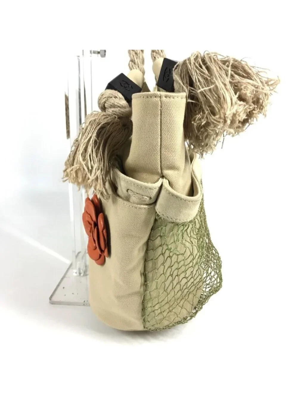 Chanel Handbag CC Logo Jumbo Canvas Beige